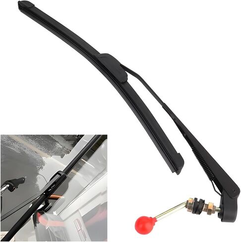 UTV Windshield Wiper Kit, 15.7" Hand Operated Manual Rubber Vehicle Windscreen Wiper Blade with Arm, ATV Replacement Accessories, Compatible with UTV ATV Golf Cart in Saudi Arabia