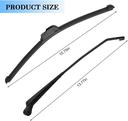 UTV Windshield Wiper Kit, 15.7" Hand Operated Manual Rubber Vehicle Windscreen Wiper Blade with Arm, ATV Replacement Accessories, Compatible with UTV ATV Golf Cart in Saudi Arabia