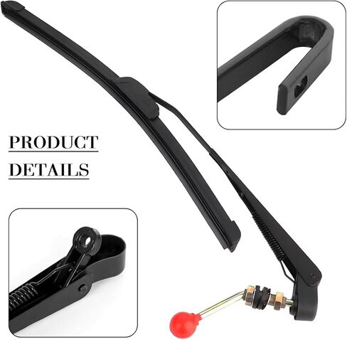 UTV Windshield Wiper Kit, 15.7" Hand Operated Manual Rubber Vehicle Windscreen Wiper Blade with Arm, ATV Replacement Accessories, Compatible with UTV ATV Golf Cart in Saudi Arabia