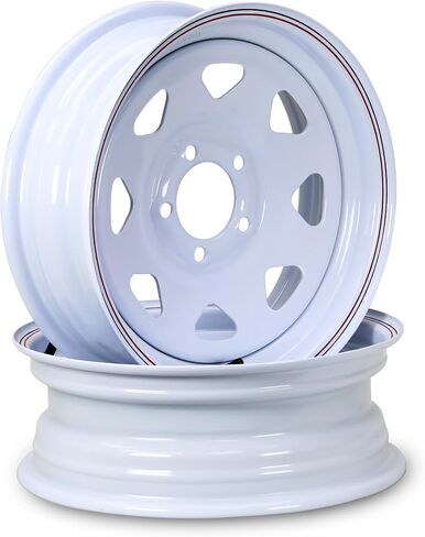 LIBRA 13 x 4.5 Trailer Wheels 5 Lug on 4.5" Bolt Pattern White Spoke, Set 2-17003 in Saudi Arabia