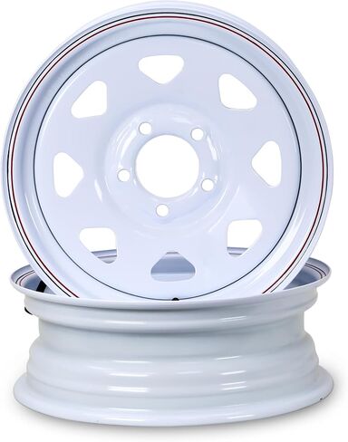 LIBRA 13 x 4.5 Trailer Wheels 5 Lug on 4.5" Bolt Pattern White Spoke, Set 2-17003 in Saudi Arabia