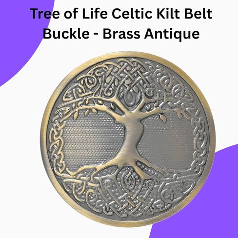 Celtic Tree of Life Belt Belt Buckle - التصميم الاسكتلندي التقليدي مع الانتهاء من العتيقة ، مثالي للبلدان وملابس المرتفعات in Saudi Arabia
