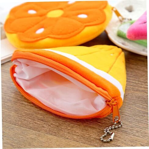 4Pcs Cartoon Fruit Coin Purse for Boys Small Zipper Change Pouch Wallet with Hook Design Tiny Portable Wallets in Strawberry Orange Watermelon Shapes in Saudi Arabia