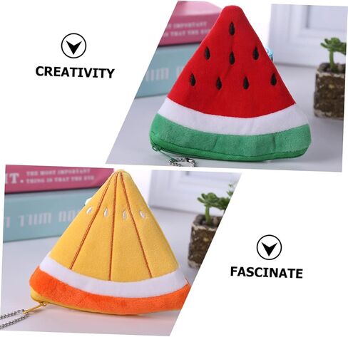 4Pcs Cartoon Fruit Coin Purse for Boys Small Zipper Change Pouch Wallet with Hook Design Tiny Portable Wallets in Strawberry Orange Watermelon Shapes in Saudi Arabia