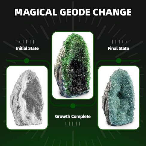 مجموعة GobiDex Geodes Growing Science Kit للأطفال الذين تتراوح أعمارهم بين 6-8-12 عامًا، الجيود مع البلورات تنمو بسرعة في (24 ساعة)، ألعاب تجارب العلوم التعليمية STEM، مجموعة عشاق الجيولوجيا والصخور، هدايا للأولاد والبنات in Kuwait