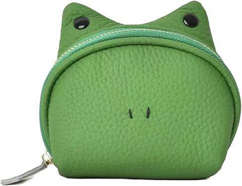 Cute Frog Coin Purse, Green Leather Keychain Wallet, Small Storage Bag for Keys and Accessories in Saudi Arabia