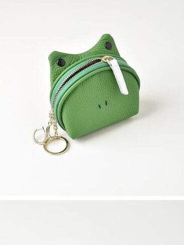 Cute Frog Coin Purse, Green Leather Keychain Wallet, Small Storage Bag for Keys and Accessories in Saudi Arabia