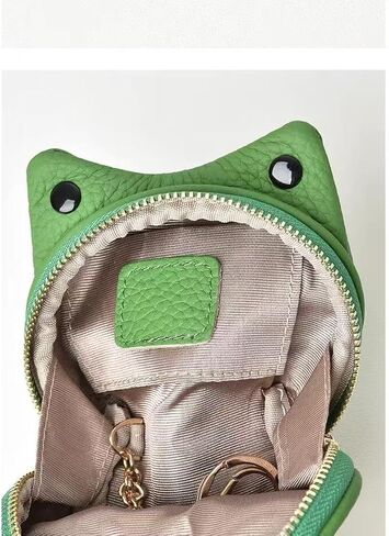 Cute Frog Coin Purse, Green Leather Keychain Wallet, Small Storage Bag for Keys and Accessories in Saudi Arabia