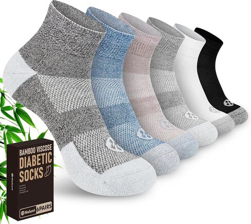 Diabetic Socks for Men,6 Pairs Ankle Mens Diabetic Socks,Diabetic Neuropathy Socks for Men 9-12 in Kuwait
