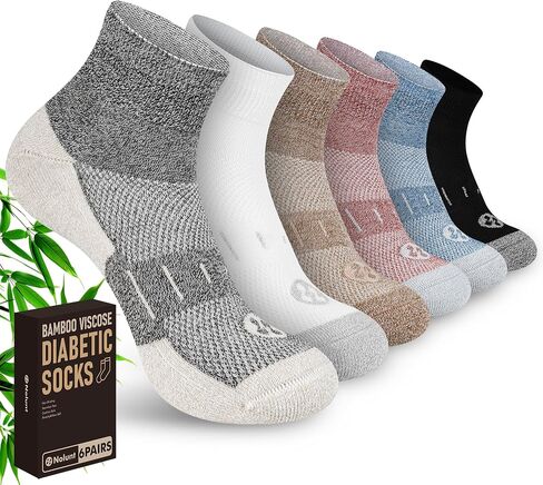 Diabetic Socks for Men,6 Pairs Ankle Mens Diabetic Socks,Diabetic Neuropathy Socks for Men 9-12 in Kuwait