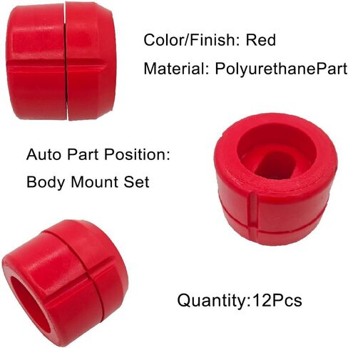 7-108 12pcs مجموعة الجبل الجبل مجموعة من طقم الثوب مع حلقة التثبيت المعدنية-تركيبات الكابينة البولي يوريثان تناسب Chevy C10 C20 K20 K30 و GMC C1500 C2500 K1500 K2500 (1981-1987) in Kuwait