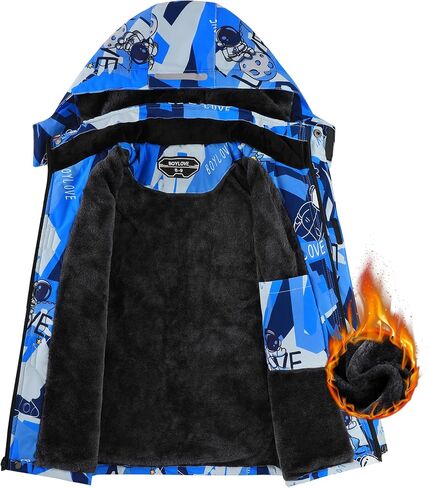 Boylove Boy's Ski Jackets Waterproof Winter Coat Fleece Royproofing Skybboring Stack in Kuwait