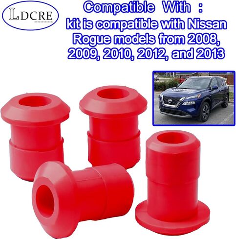 4Pcs Polyurethane Subframe Bushing Kit,Compatible With Nissan Rogue 2008-2013,Front & Rear Sub Frame Bushing Kit Replaces 54466-JD000 54467-BR00A,Red in Saudi Arabia