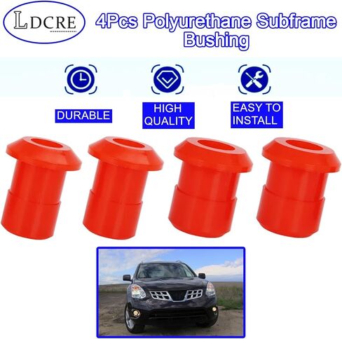 4Pcs Polyurethane Subframe Bushing Kit,Compatible With Nissan Rogue 2008-2013,Front & Rear Sub Frame Bushing Kit Replaces 54466-JD000 54467-BR00A,Red in Saudi Arabia