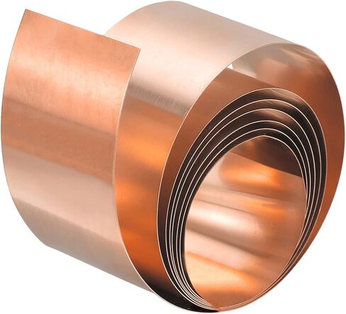 uxcell Copper Sheet Roll, 3000mm x 50mm x 0.1mm 99.9% Pure Copper Strip Metal Foil Plate for Electrical DIY Projects in Kuwait