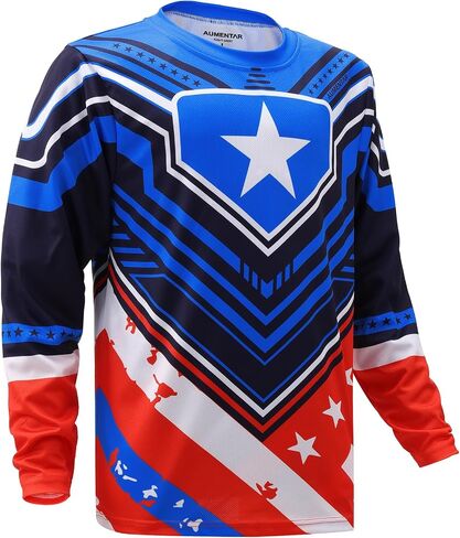 Kids Cycling Jersey Long Sleeve Dirt Bike Motocross Shirt, BMX Off-Road Racing Clothing in Kuwait