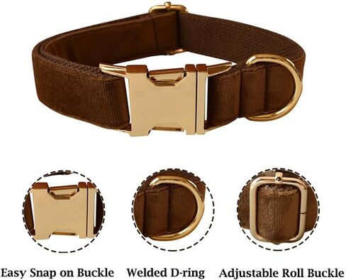 Bowtie Dog Collar, Soft & Comfy Velvet Dog Bow tie Collar, Detachable and Adjustable Dog Collars for Small Medium or Large Dogs and Cat with Safety Metal Buckle(Peacock Green, 10.62"-16.14") in Kuwait