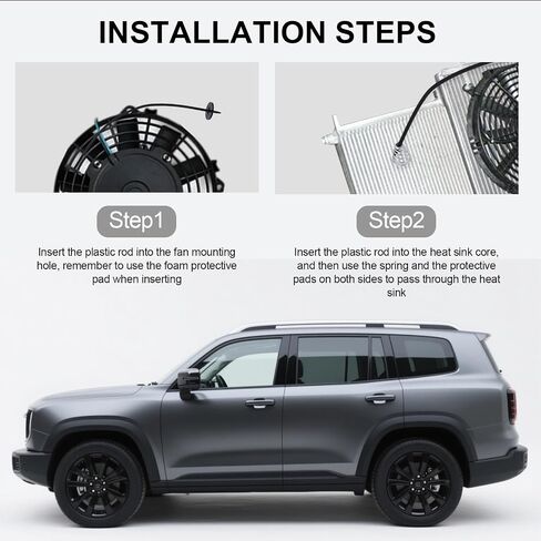41pcs Car Fan Mounting Kit, Universal Electric Radiator Fan Mount Kit Transmission Cooler Installation Set with Cable Zip Ties Mounting Snaps Pads Springs & Cleaning Brush in Saudi Arabia