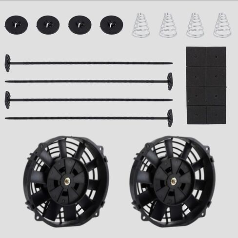 41pcs Car Fan Mounting Kit, Universal Electric Radiator Fan Mount Kit Transmission Cooler Installation Set with Cable Zip Ties Mounting Snaps Pads Springs & Cleaning Brush in Saudi Arabia