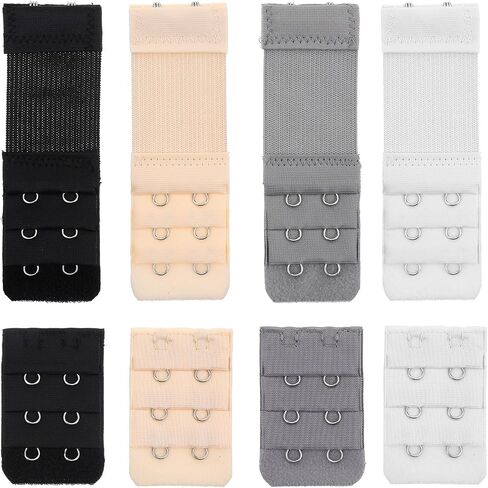 8PCS Women's Bra Extender 2 Hook 3 Row, Lady's Bra Extender Bras Band, Elastic Strap Extenders 2 Hook for All Common Bras Models, Soft Stretchy Back Extension Straps for Brassiere Strap Extension in Saudi Arabia