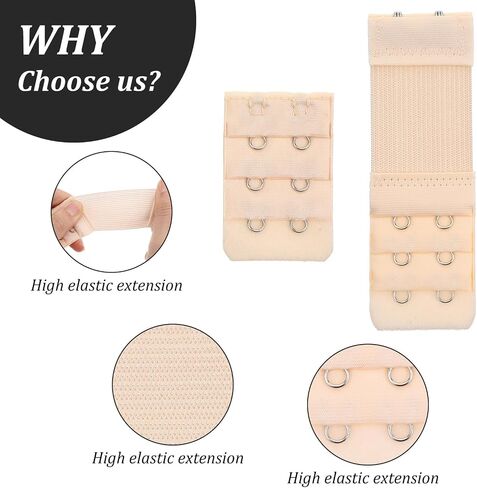 8PCS Women's Bra Extender 2 Hook 3 Row, Lady's Bra Extender Bras Band, Elastic Strap Extenders 2 Hook for All Common Bras Models, Soft Stretchy Back Extension Straps for Brassiere Strap Extension in Saudi Arabia
