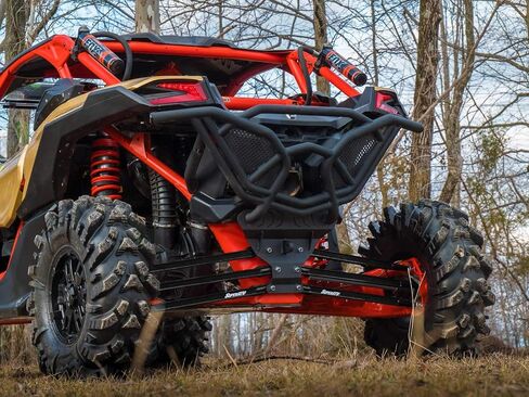 SuperATV Heavy Duty Boxed Rear Radius Arms/Rods for Can-Am Maverick X3 72" Turbo/X RC/X MR/X RS/MAX (See Fitment Below) - Complete 6 Rod Kit - Black in Saudi Arabia