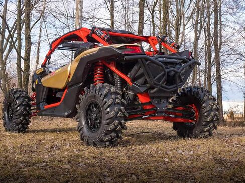 SuperATV Heavy Duty Boxed Rear Radius Arms/Rods for Can-Am Maverick X3 72" Turbo/X RC/X MR/X RS/MAX (See Fitment Below) - Complete 6 Rod Kit - Black in Saudi Arabia