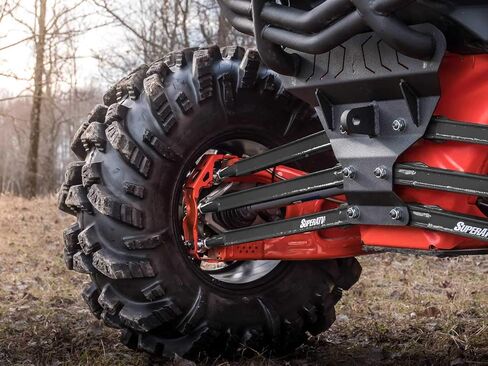 SuperATV Heavy Duty Boxed Rear Radius Arms/Rods for Can-Am Maverick X3 72" Turbo/X RC/X MR/X RS/MAX (See Fitment Below) - Complete 6 Rod Kit - Black in Saudi Arabia