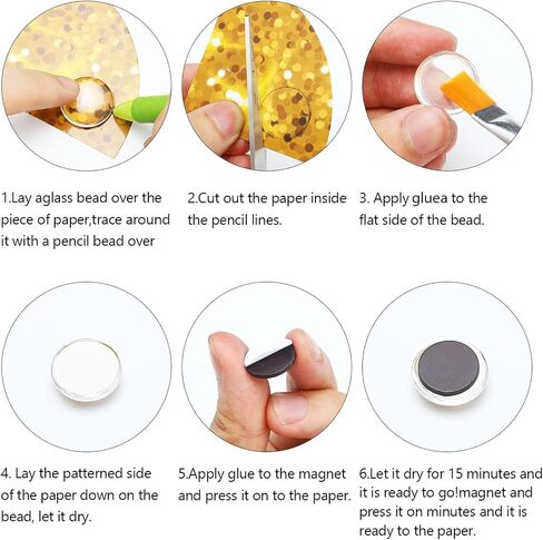 Ceramic Magnets for Craft Fridge Refrigerator Magnets with Transparent Glass Cabochons Round Disc Ferrite Ceramic Magnets for DIY Fridge Craft Making Magnet with Adhesive Backing in Saudi Arabia