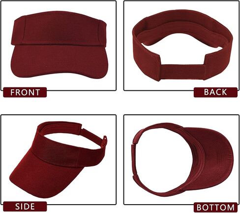 1 Piece of Burgundy Sun Visor Hat Adjustable Sport Visors for Women and Men (One Size) in Saudi Arabia