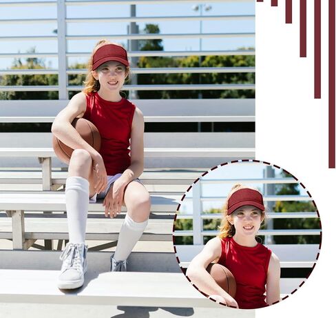 1 Piece of Burgundy Sun Visor Hat Adjustable Sport Visors for Women and Men (One Size) in Saudi Arabia