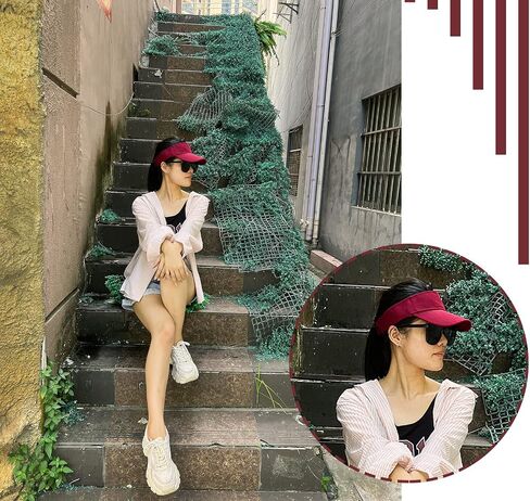 1 Piece of Burgundy Sun Visor Hat Adjustable Sport Visors for Women and Men (One Size) in Saudi Arabia