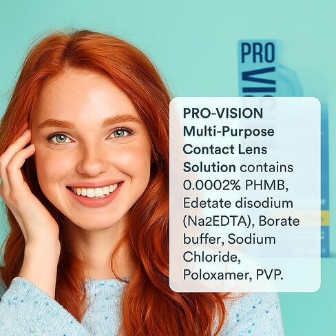 Pro-Vision-Multi Purpose Contact Lens Solution, All-in-One Multi-Purpose Cleaner with Lens Case, Advanced Formula Lens Cleaner, Cleans & Moisturizes Soft & Silicon Hydrogel Lenses (60ml/2 Fl Oz) in Saudi Arabia