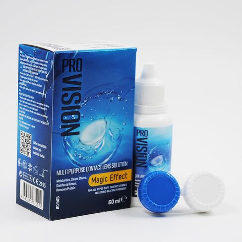 Pro-Vision-Multi Purpose Contact Lens Solution, All-in-One Multi-Purpose Cleaner with Lens Case, Advanced Formula Lens Cleaner, Cleans & Moisturizes Soft & Silicon Hydrogel Lenses (60ml/2 Fl Oz) in Saudi Arabia