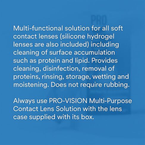 Pro-Vision-Multi Purpose Contact Lens Solution, All-in-One Multi-Purpose Cleaner with Lens Case, Advanced Formula Lens Cleaner, Cleans & Moisturizes Soft & Silicon Hydrogel Lenses (60ml/2 Fl Oz) in Saudi Arabia