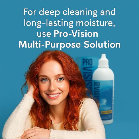 Pro-Vision-Multi Purpose Contact Lens Solution, All-in-One Multi-Purpose Cleaner with Lens Case, Advanced Formula Lens Cleaner, Cleans & Moisturizes Soft & Silicon Hydrogel Lenses (60ml/2 Fl Oz) in Saudi Arabia
