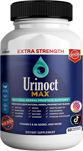 Urinost Max Extra Strength Prostate Supplement, 60 Capsules, Natural Herbal Formula with Saw Palmetto, Vitamin E, B6, 30 Day Supply (2) in Saudi Arabia