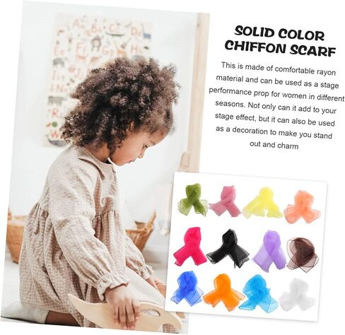 12Pcs Multi Color Dance Scarves for Square Juggling Scarves Versatile Props for Dance and Play for Parties and Performances in Kuwait