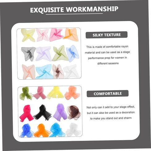 12Pcs Multi Color Dance Scarves for Square Juggling Scarves Versatile Props for Dance and Play for Parties and Performances in Kuwait