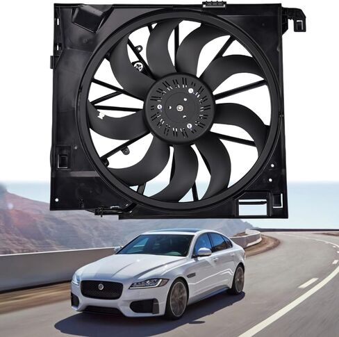 C2D38737 Engine Radiator Cooling Fan Replacement for Jaguar XF 2010-2015, XJ 2010-2019, XJR 2014-2017, XJR575 2018, XKR 2010-2015 OE# C2D24144 16026027 C2P17120 in Saudi Arabia