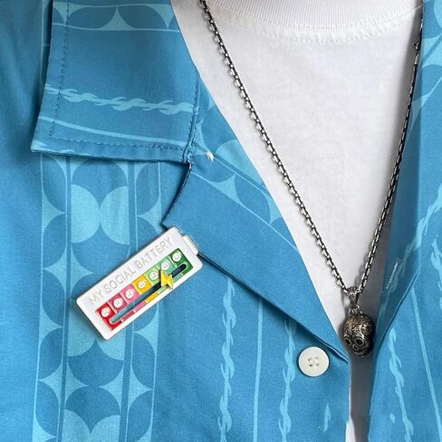 4PCS Battery Mood Pins, Funny Interactive Brooch Pin, My Creative Lapel Pin, Functional Mood Enamel Pins 7 Days a Week for Clothing Decoration Backpacks Bags Hats Gifts in Saudi Arabia