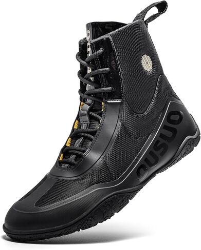 Mens Wrestling Shoes Boxing Shoes High Top Fitness Sneakers Weightlifting Fighting Shoes Zero Drop Sole in Saudi Arabia