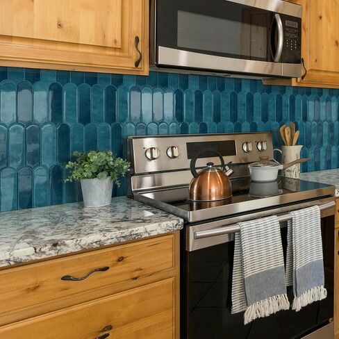 Green Peel and Stick Backsplash Tile 12"x12" Kitchen Bathroom Self-Adhesive Tiles Palisade Style (10-Sheet,Emerald) in Saudi Arabia