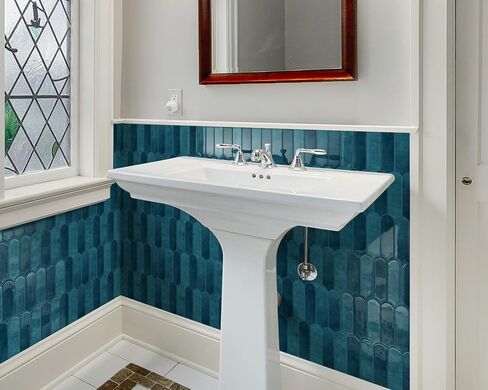 Green Peel and Stick Backsplash Tile 12"x12" Kitchen Bathroom Self-Adhesive Tiles Palisade Style (10-Sheet,Emerald) in Saudi Arabia