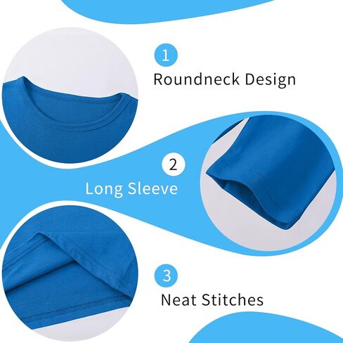 كوتون بويز كيدز تي شيرت تي شيرت كروفيك الطويل تي شيرت قميص الأساس للشباب الصغار (سن 2-14) in Kuwait