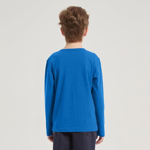 كوتون بويز كيدز تي شيرت تي شيرت كروفيك الطويل تي شيرت قميص الأساس للشباب الصغار (سن 2-14) in Kuwait