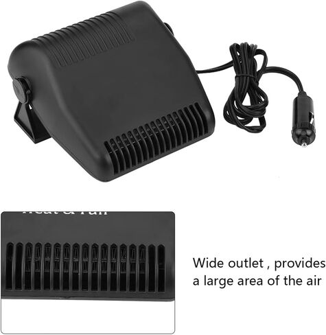 12V Car Deferoster Windshield Demister 2-in-1 fan للسيارات مع 180 درجة قابلة للتعديل قاعدة منفذ واسعة المنفذ in Saudi Arabia