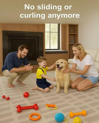 Rug Grippers for Hardwood Floors, 8 PCS (4 Triangle + 4 Trapezoid) Anti Curling Non Slip Carpet Gripper Washable Reusable PU Pads for Corners & Edges, Black in Saudi Arabia