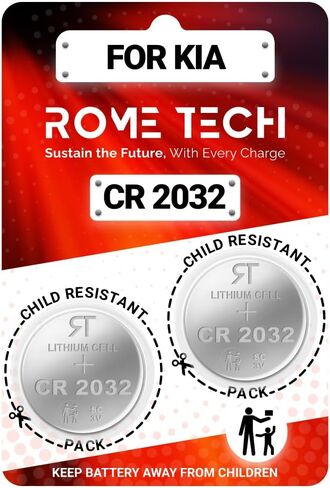 Rome Tech Car Key Fob CR2032 Batteries Replacement Compatible with Kia Rio 2010-2020, Sorento 2011-2021, Soul 2010-2020 - CR 2032 Battery for Key Fob - CR2032 Battery for Car Remote Key - 1-Pack in Saudi Arabia