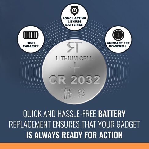 Rome Tech Car Key Fob CR2032 Batteries Replacement Compatible with Kia Rio 2010-2020, Sorento 2011-2021, Soul 2010-2020 - CR 2032 Battery for Key Fob - CR2032 Battery for Car Remote Key - 1-Pack in Saudi Arabia